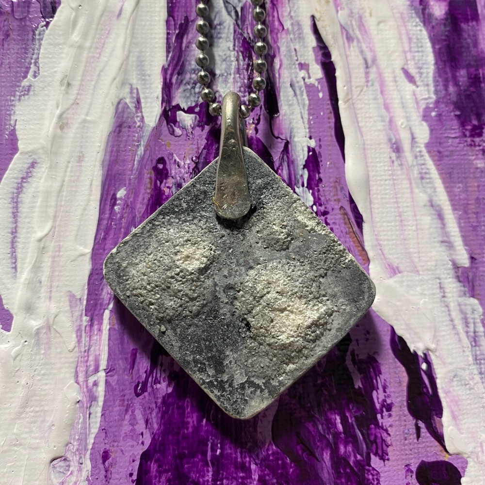 New Art Handcrafted concrete and stainless steel pendant necklace Minimalist